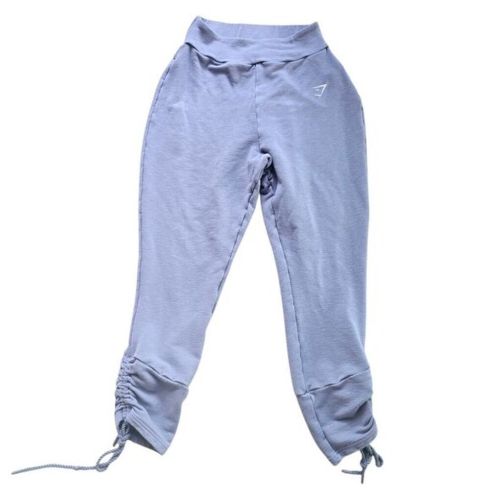 Gymshark Ruched Slimfit Joggers Ruched Tie‎ Hem Light Blue Lavender Small
